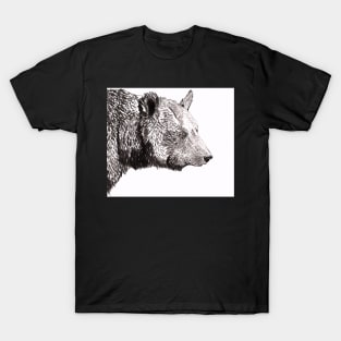 Bear Illustration with ink T-Shirt